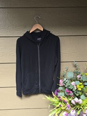 Unbound Men's Merino wool Zip Hoodie Large black